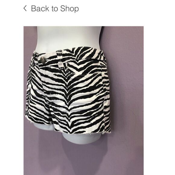 Hybrid & Company Low Rise Black White Zebra Print Cotton Shorts Size 5 - Picture 2 of 10